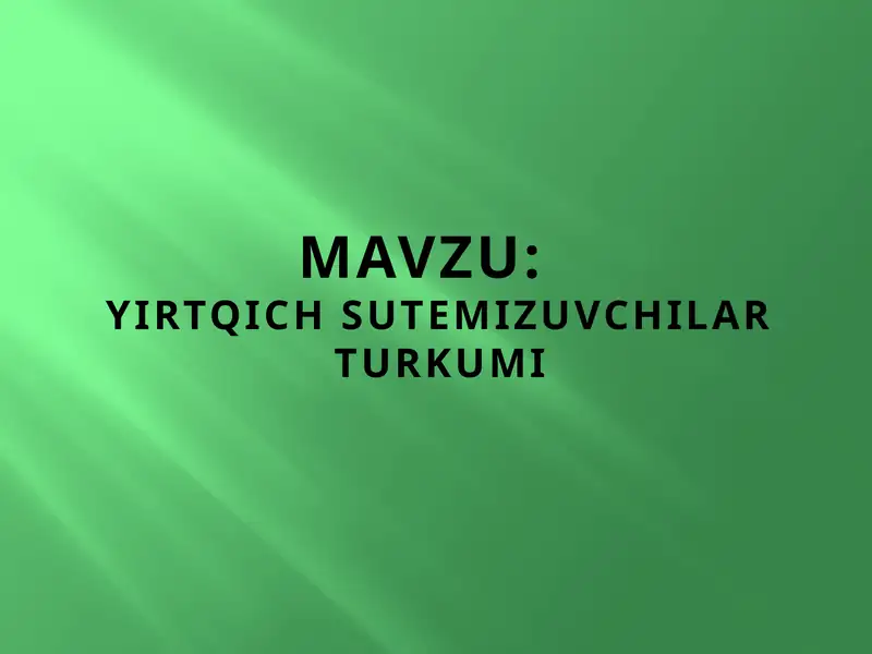 Yirtqich sutemizuvchilar turkumi