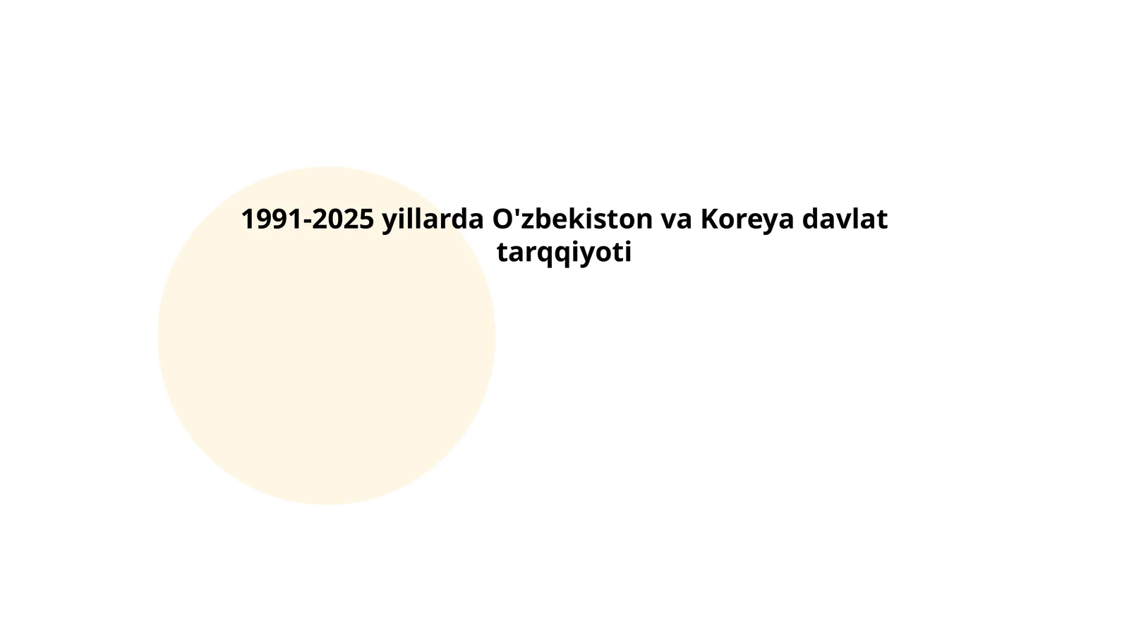 1991-2025 yillarda O'zbekiston va koreya davlat tarqqiyoti