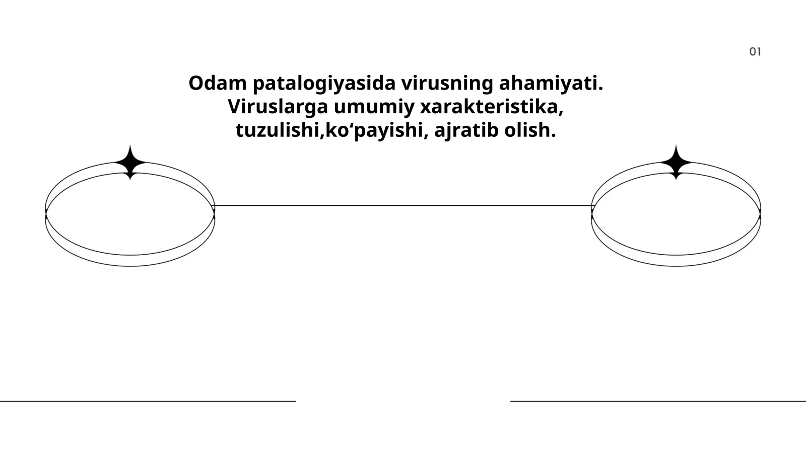 Odam patalogiyasida virusning ahamiyati. Viruslarga umumiy xarakteristika, tuzulishi,koʻpayishi, ajratib olish
