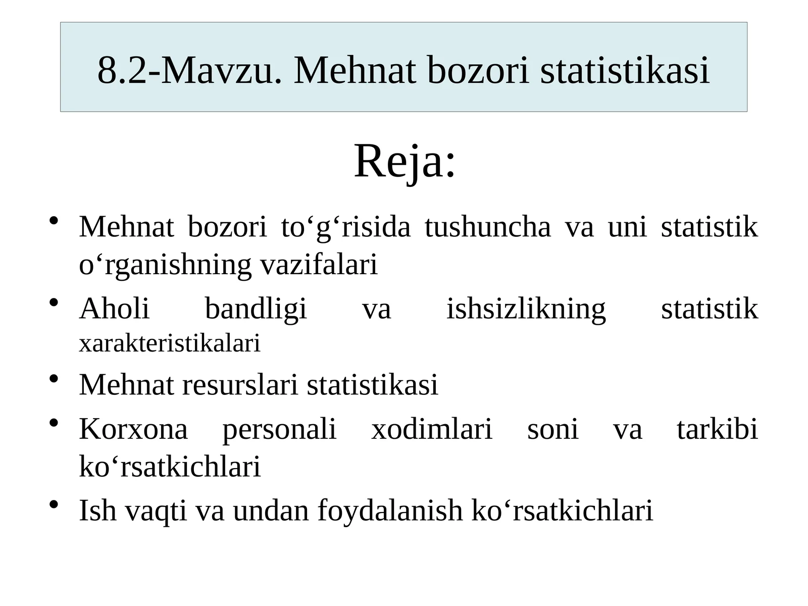 Mehnatbozor statistikasi