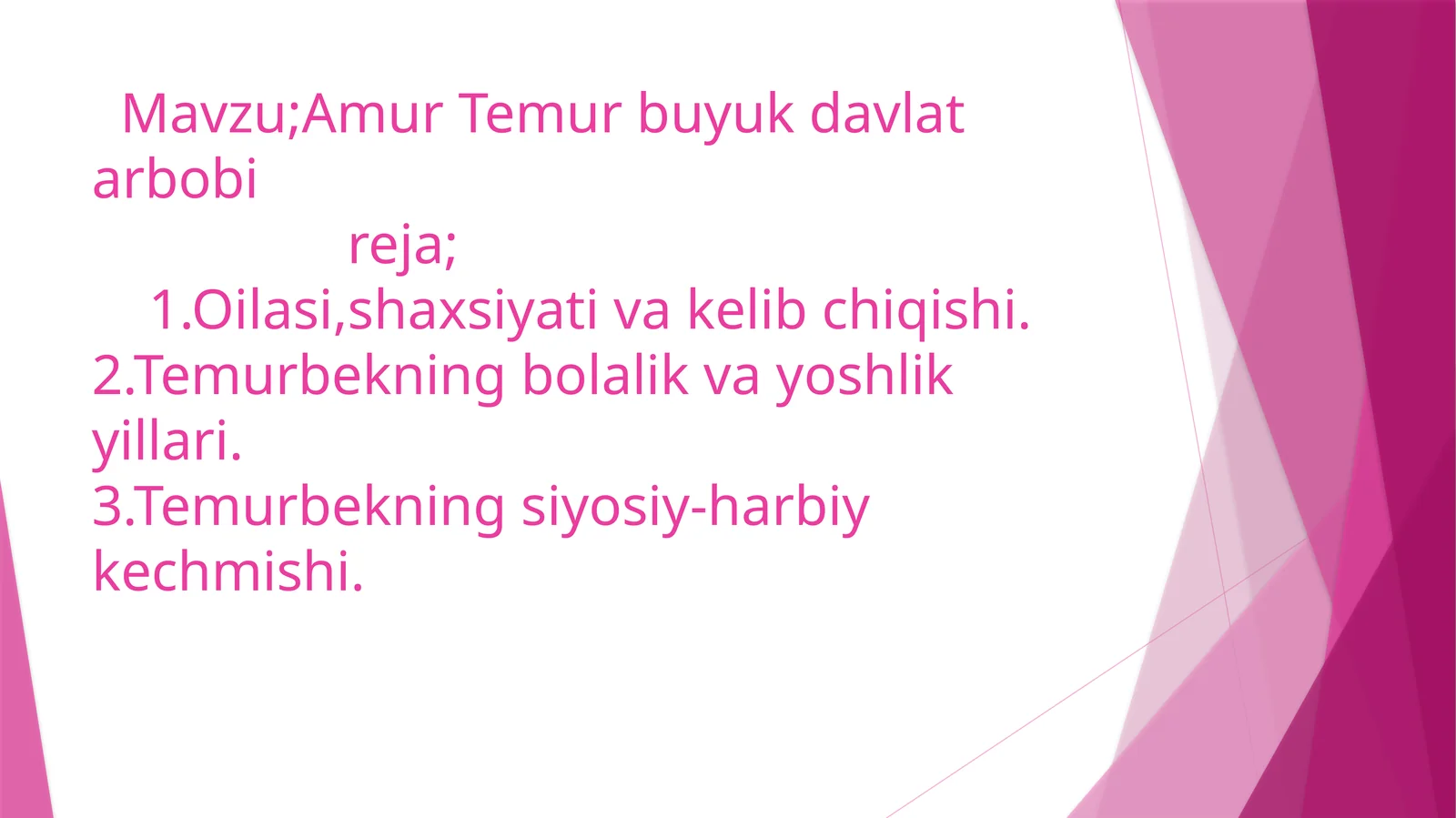 Amur Temur buyuk davlat arbobireja