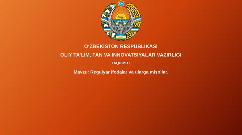 Regulyar ifodalar va ularga misollar