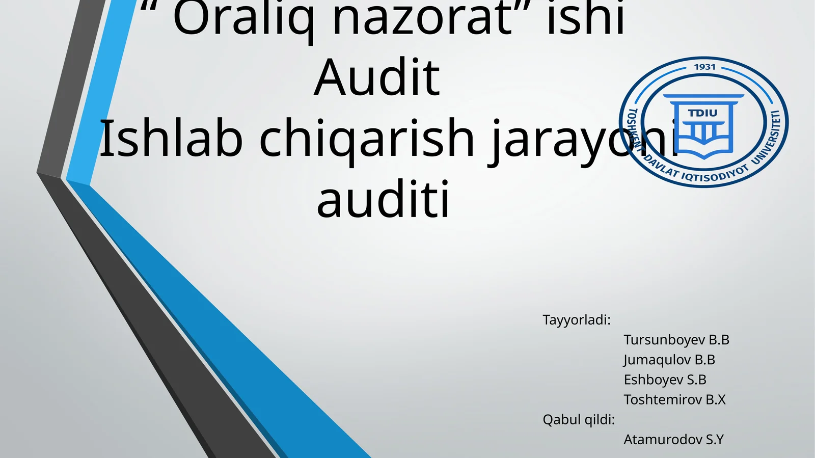 Ishlab chiqarish jarayoni auditi