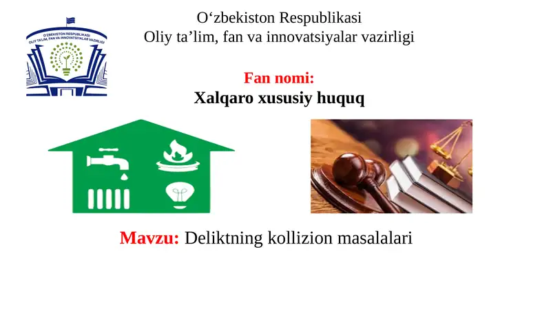 Deliktning kollizion masalalari