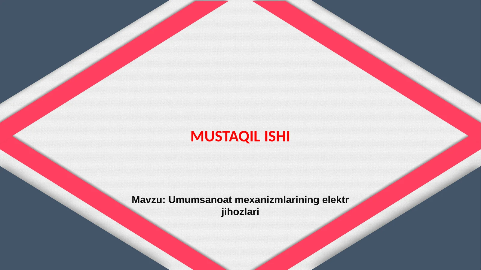 Umumsanoat mexanizmlarining elektr jihozlari