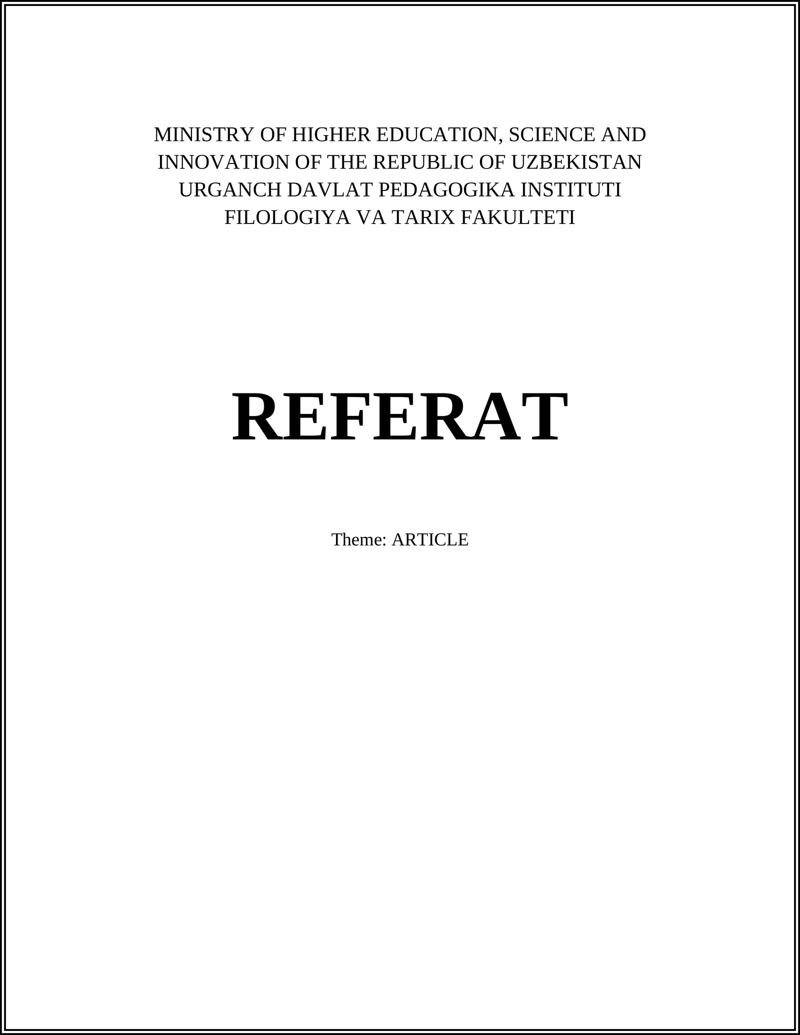ARTICLE