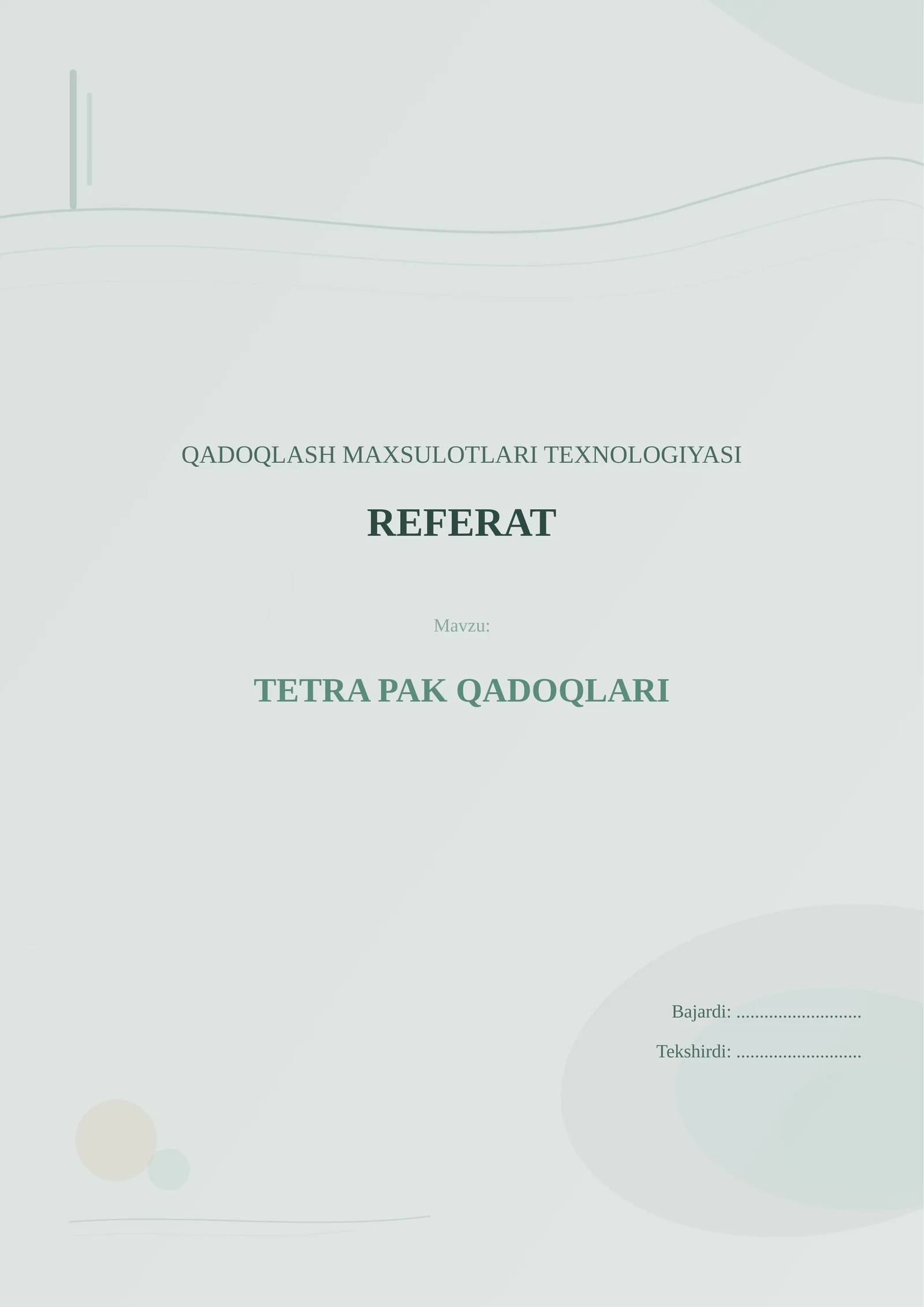 TETRA PAK QADOQLARI