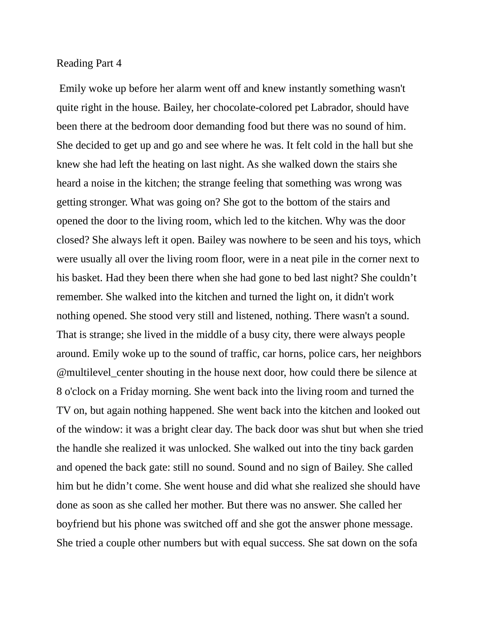 Reading Part 4