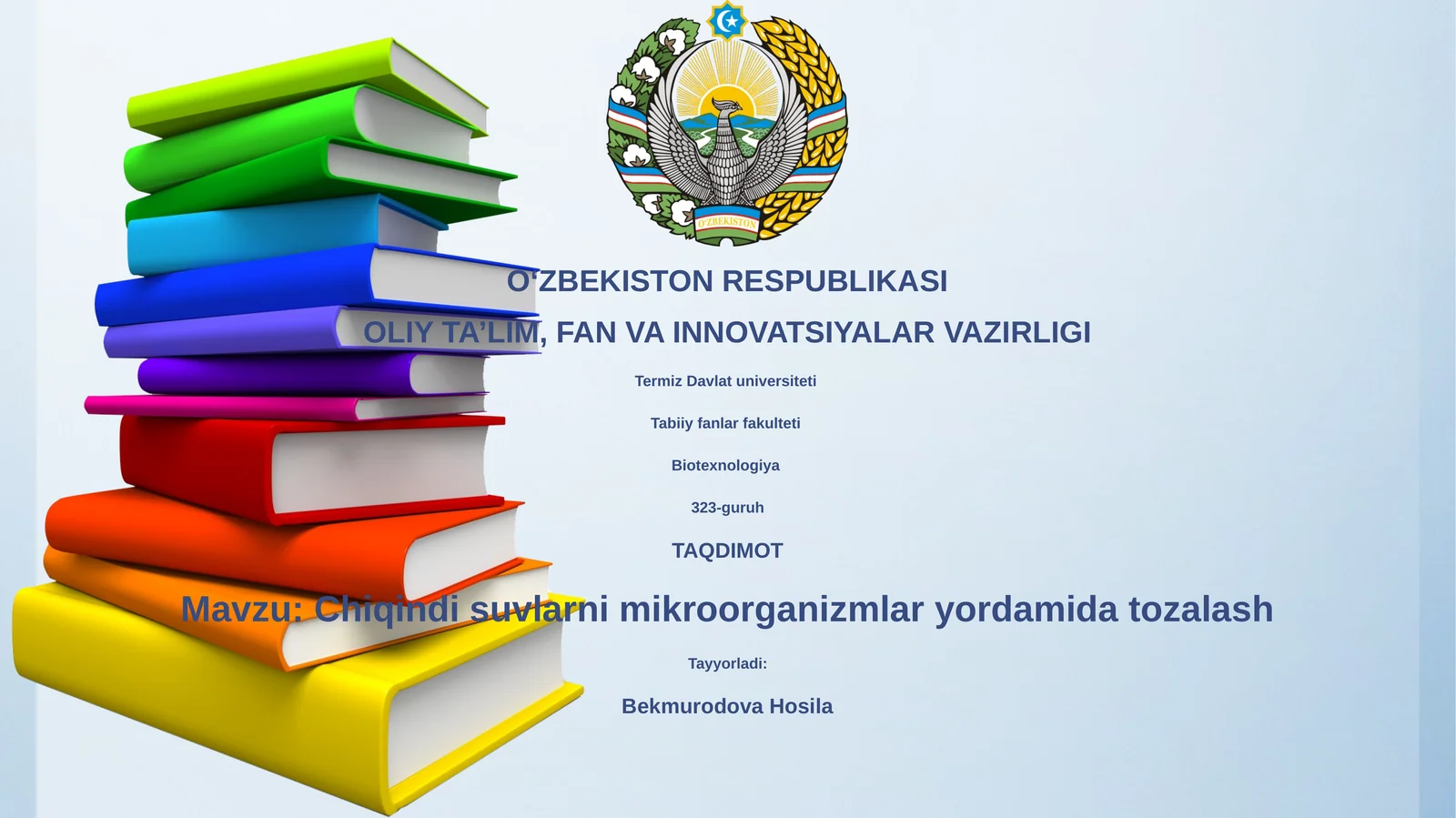 Chiqindi suvlarni mikroorganizmlar yordamida tozalash