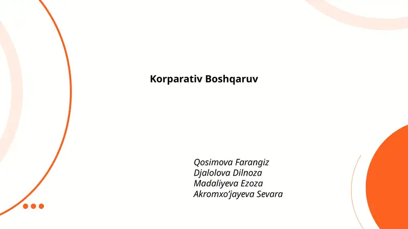 Korparativ Boshqaruv