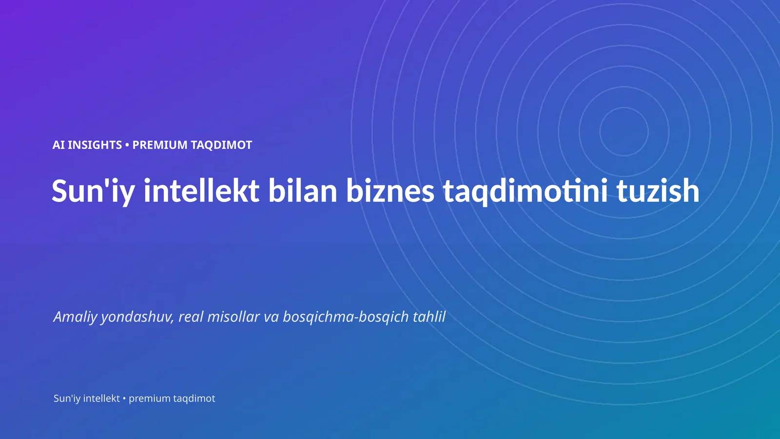Premium Taqdimot Sun'iy Intellekt bilan Biznes Taqdimotini Tuzish
