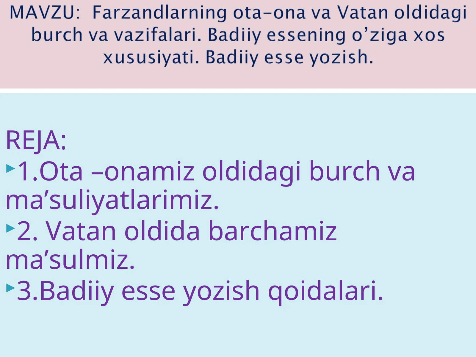Badiiy esse yozish qoidalari