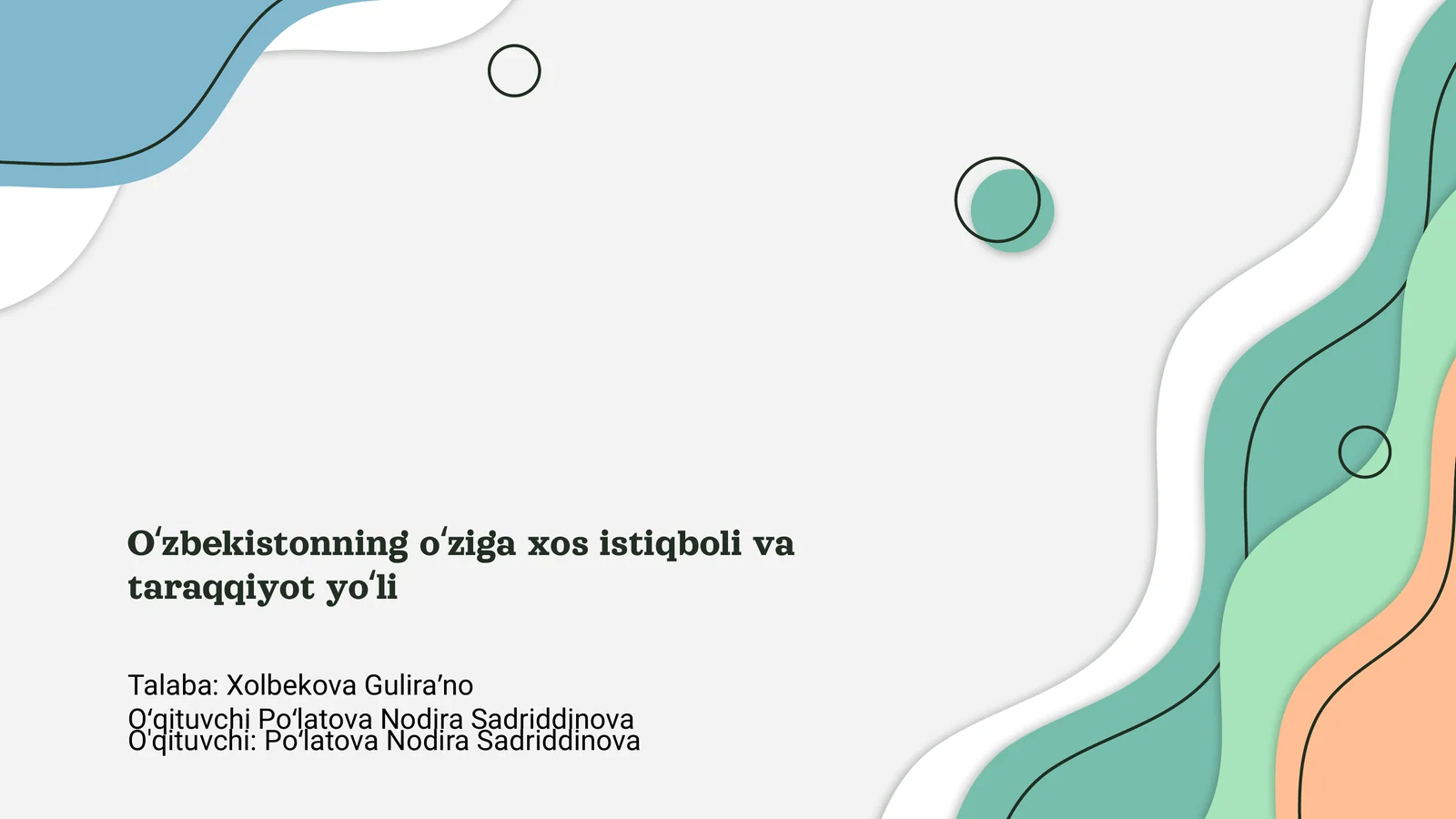 Oʻzbekistonning oʻziga xos istiqboli va taraqqiyot yoʻli