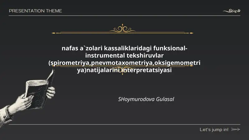 Nafas a`zolari kassaliklaridagi funksional-instrumental tekshiruvlar (spirometriya,pnevmotaxometriya,oksigemometriya)natijalarini interpretatsiyasi