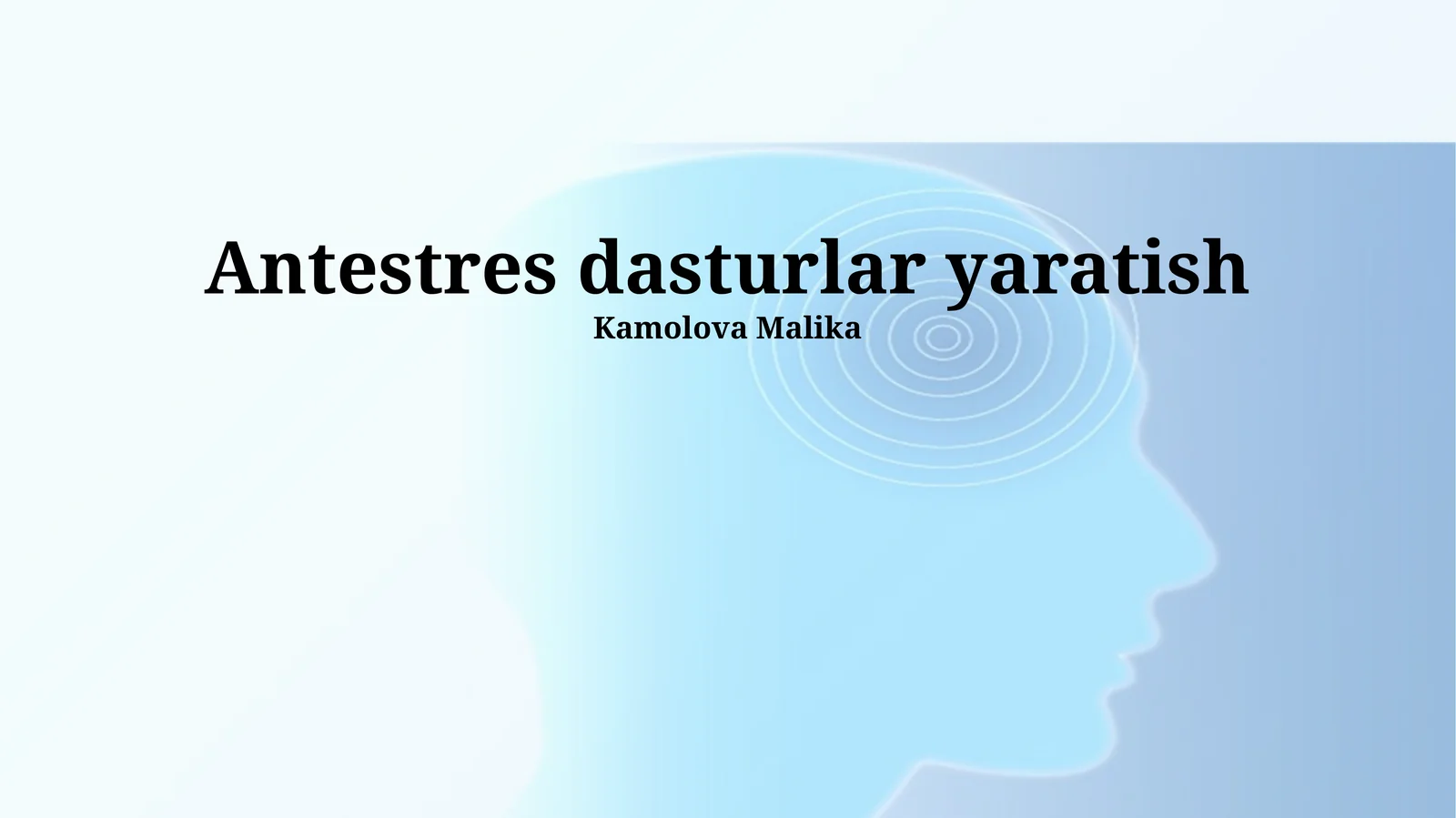 Antestres dasturlar yaratish