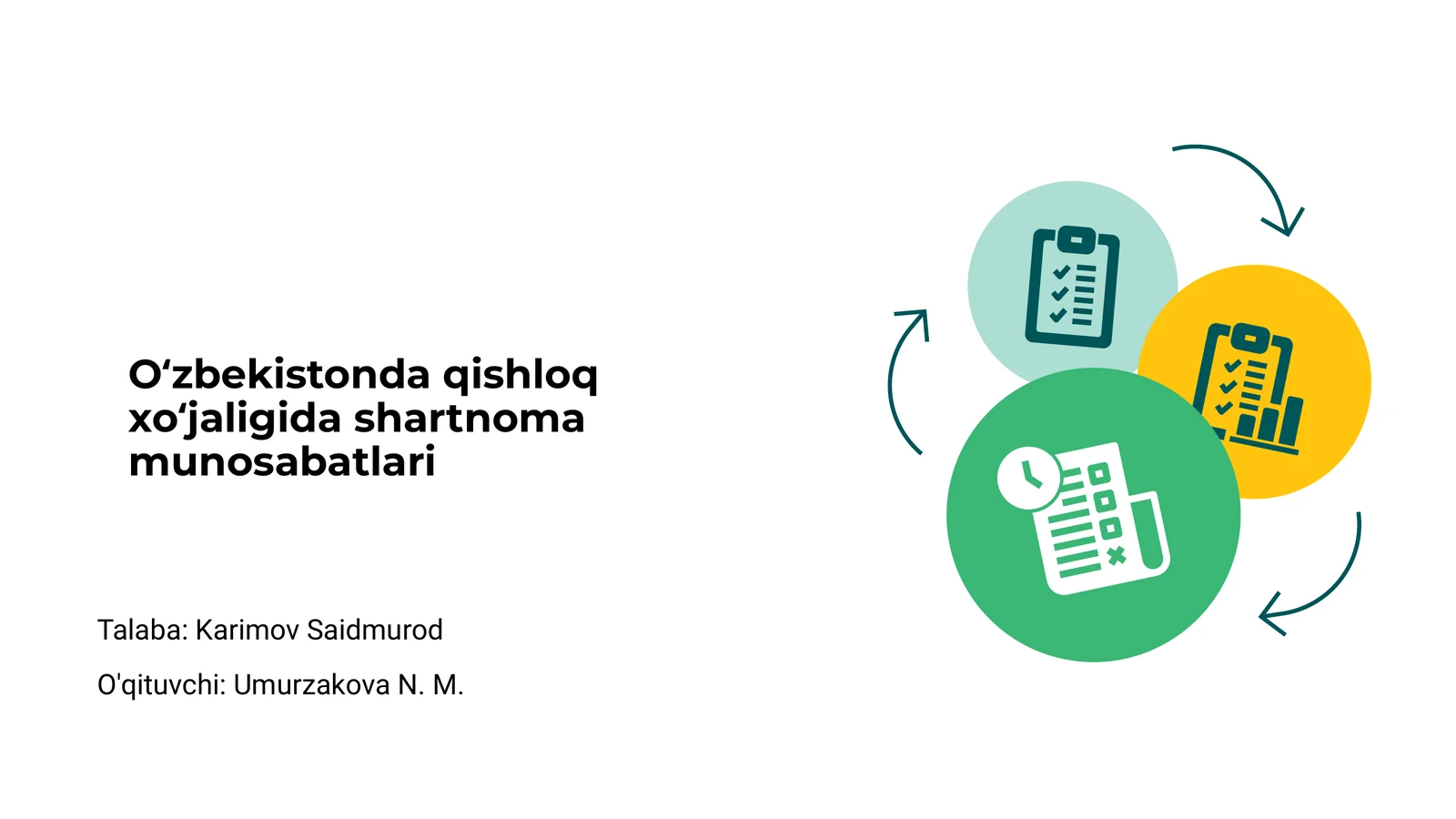 Oʻzbekistonda qishloq xoʻjaligida shartnoma munosabatlari