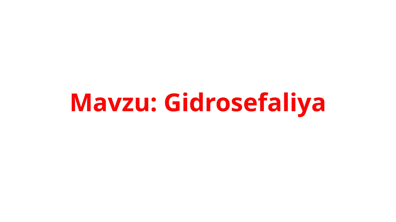 Gidrosefaliya