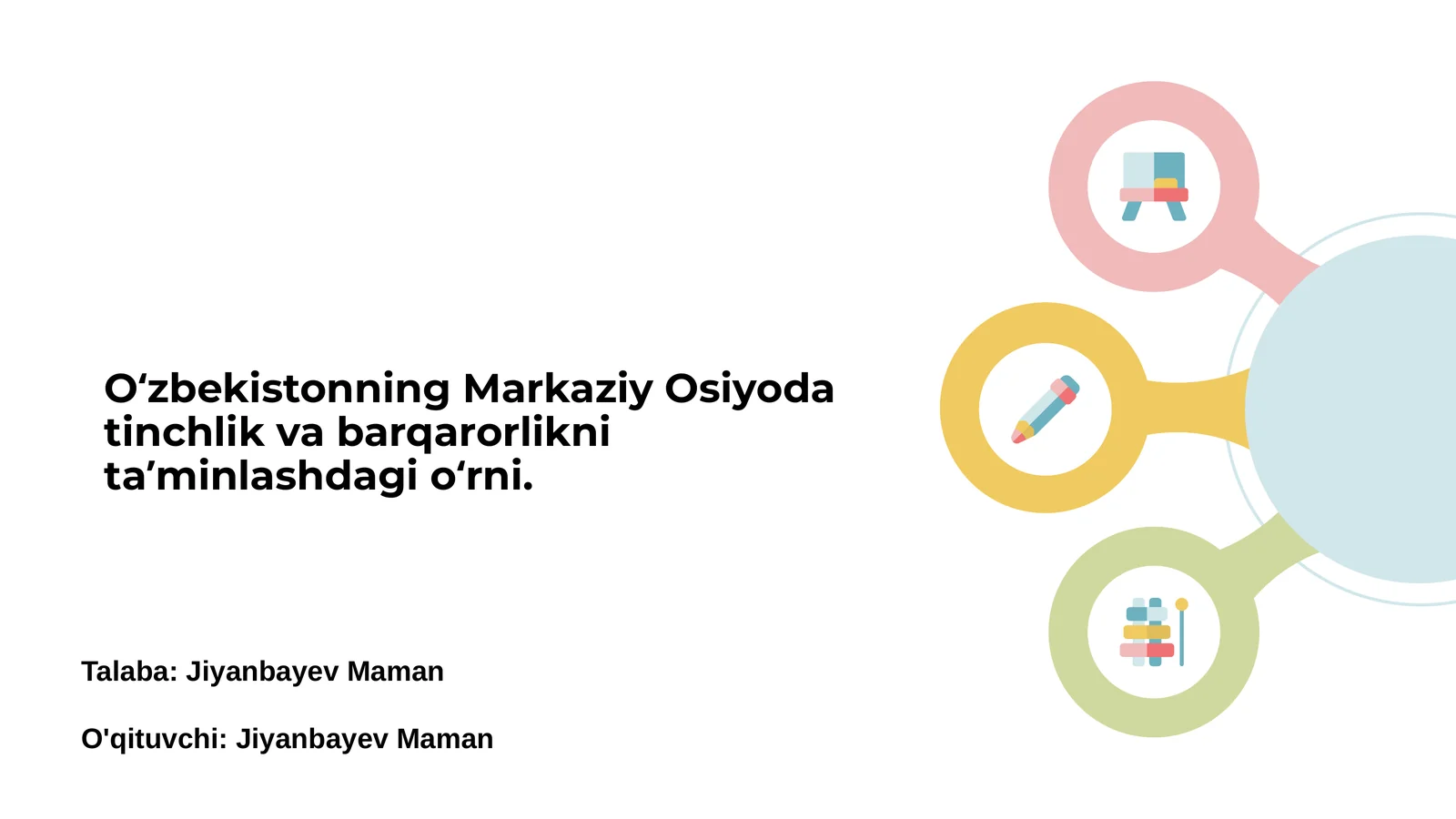 O‘zbekiston Markaziy Osiyoda tinchlik va barqarorlik