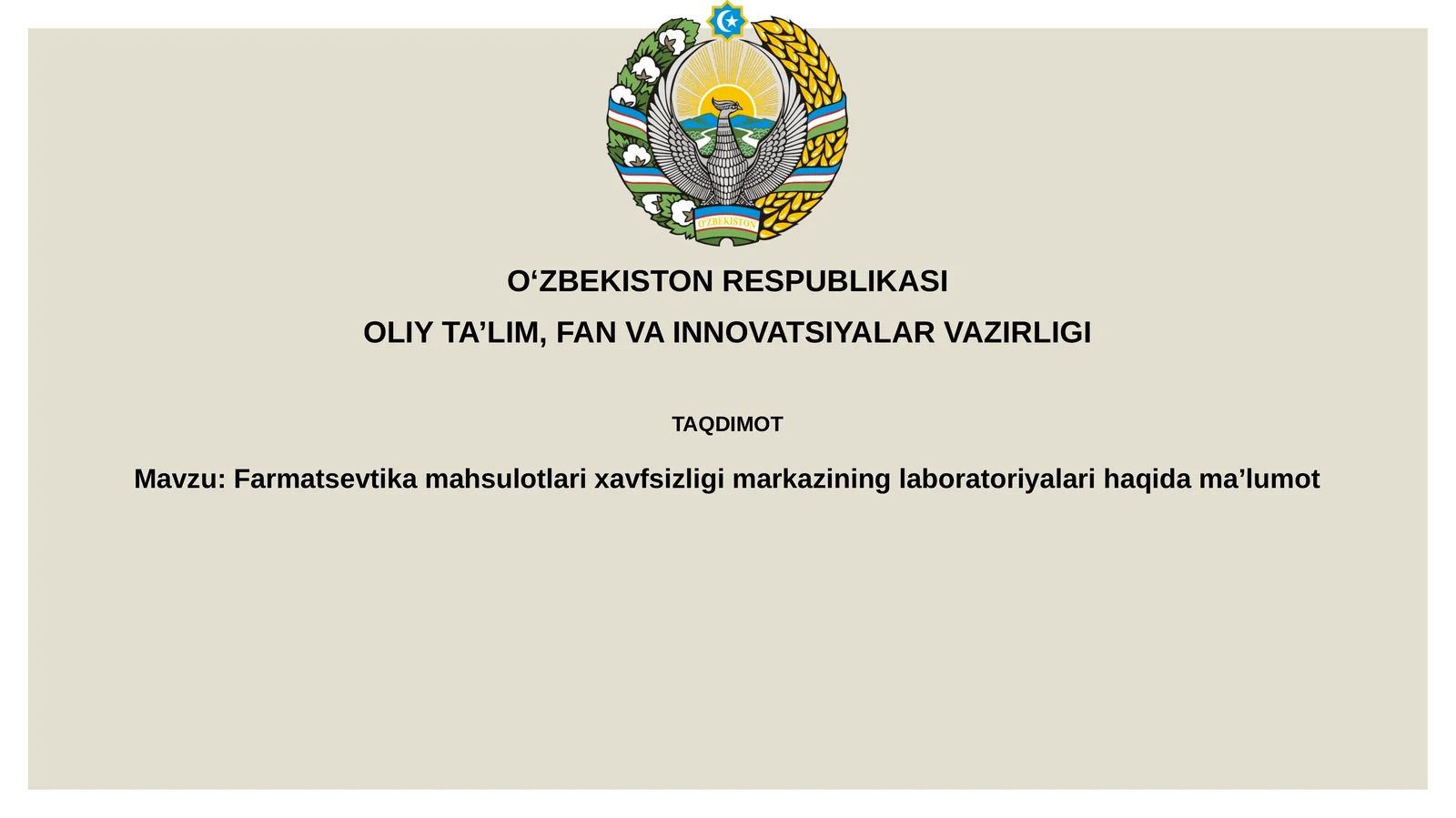 Farmatsevtika mahsulotlari xavfsizligi markazining laboratoriyalari haqida ma’lumot