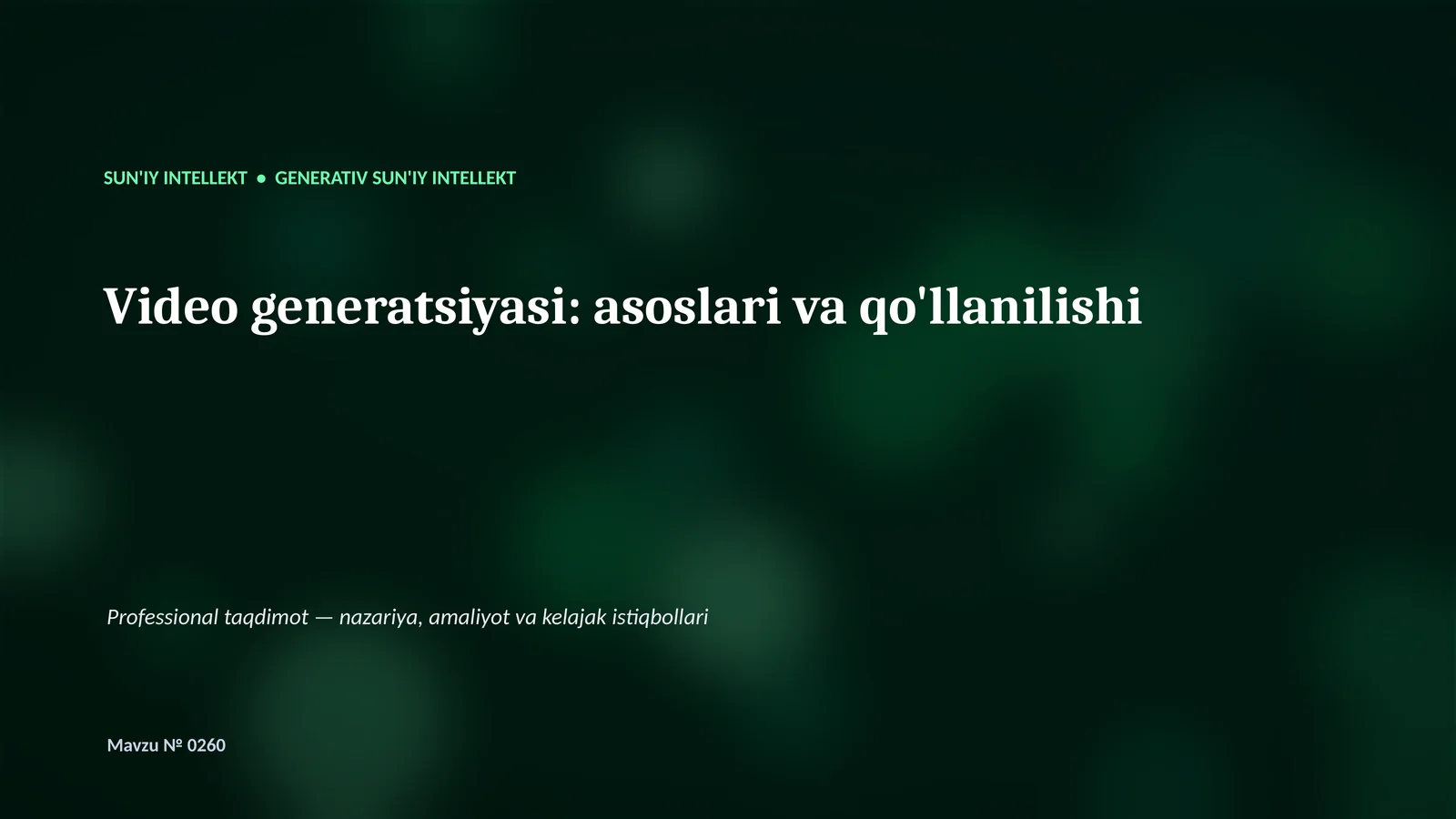 Generativ SUN'IY INTELLEKT