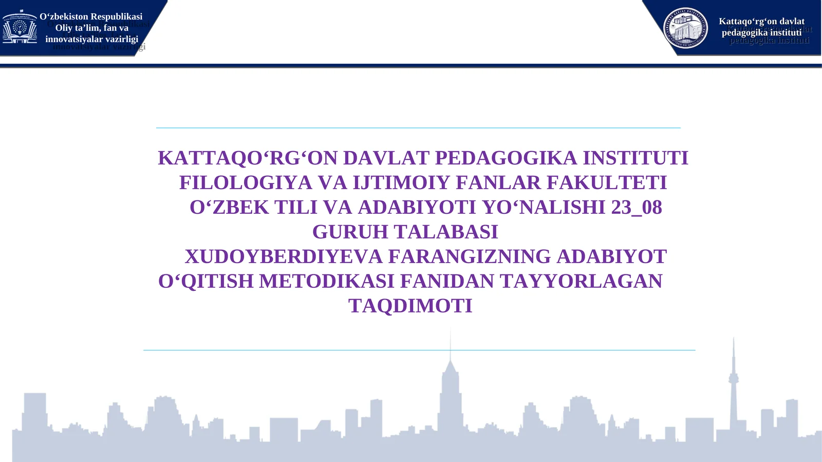 Adabiyot darslarida bayonning o'rni va roli hamda uni tashkil etish yo'llari
