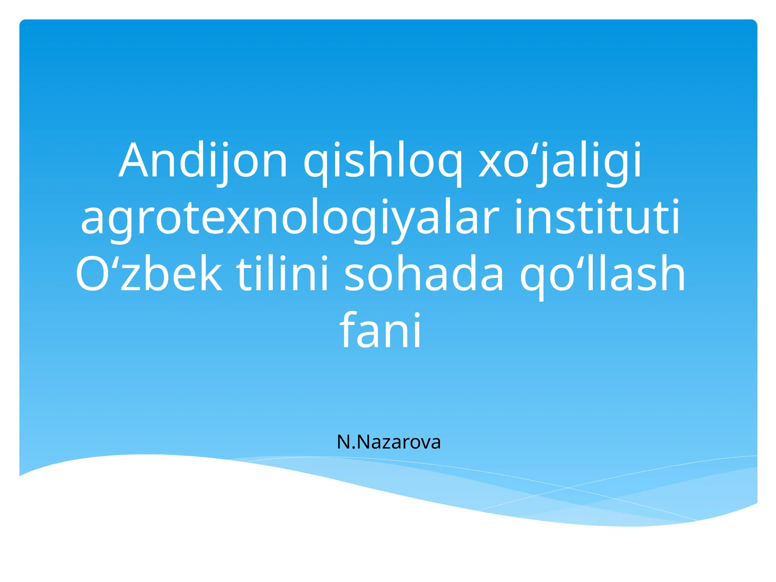 O‘zbekiston Respublikasi davlat tilisi