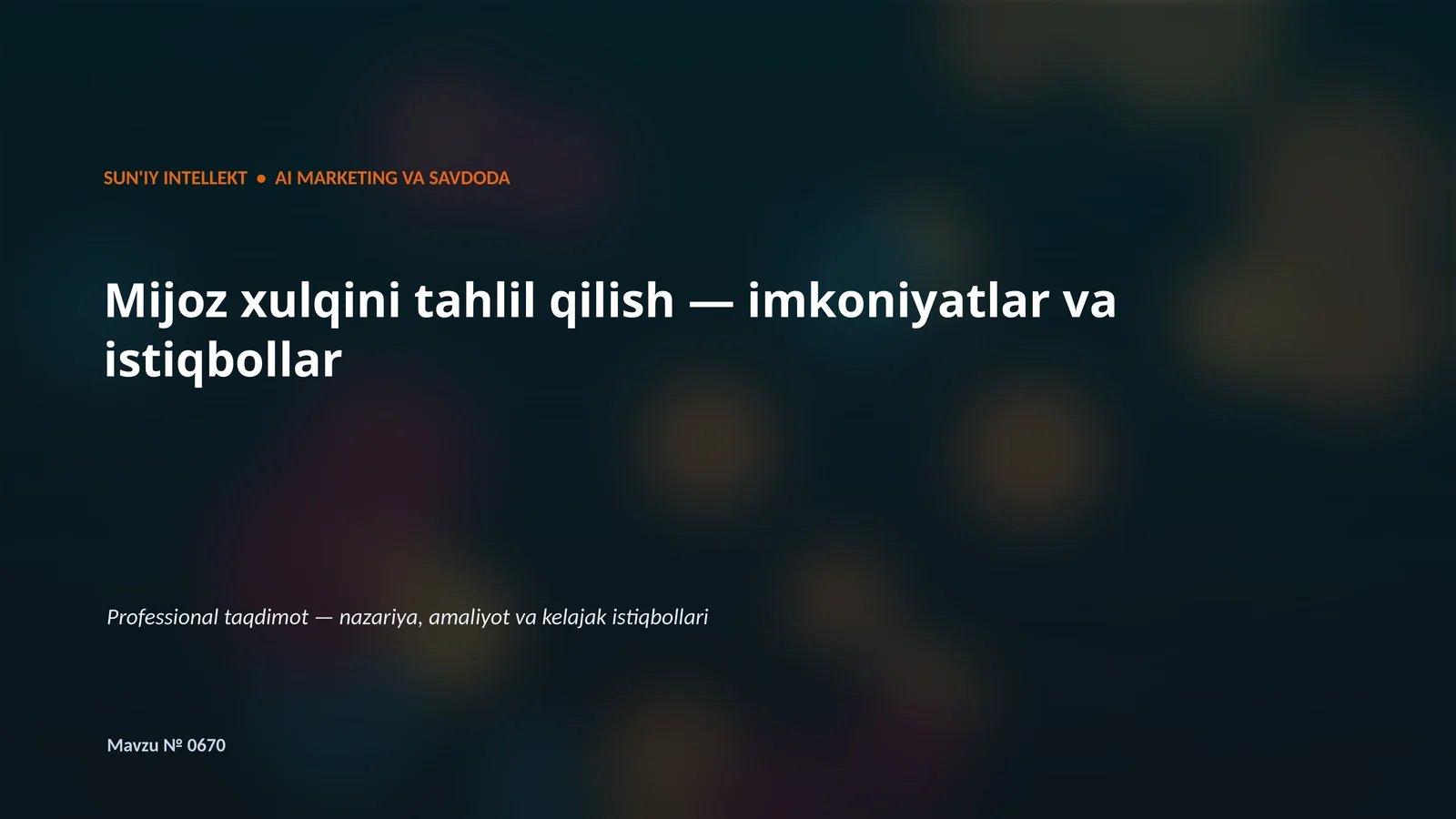 AI MARKETING VA SAVDODA