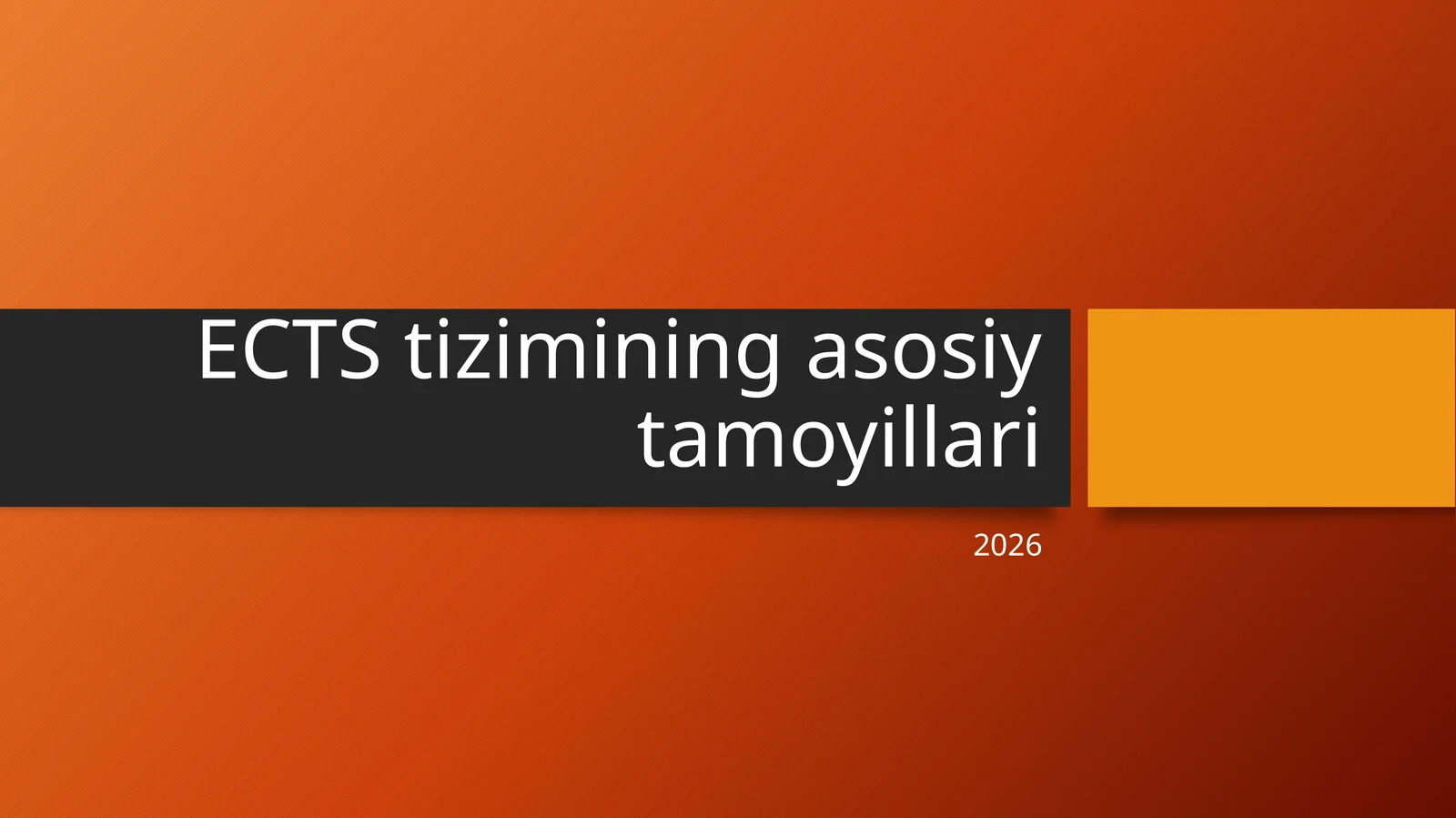 ECTS ning asosiy tamoyillari
