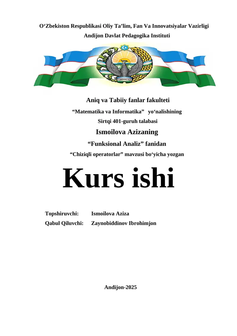 "Chiziqli operatorlar"