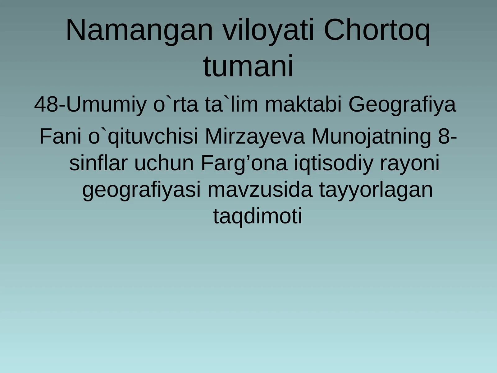 Farg’ona iqtisodiy rayoni gеografiyasi