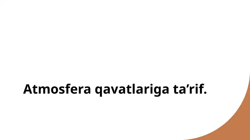 Atmosfera qavatlariga ta’rif