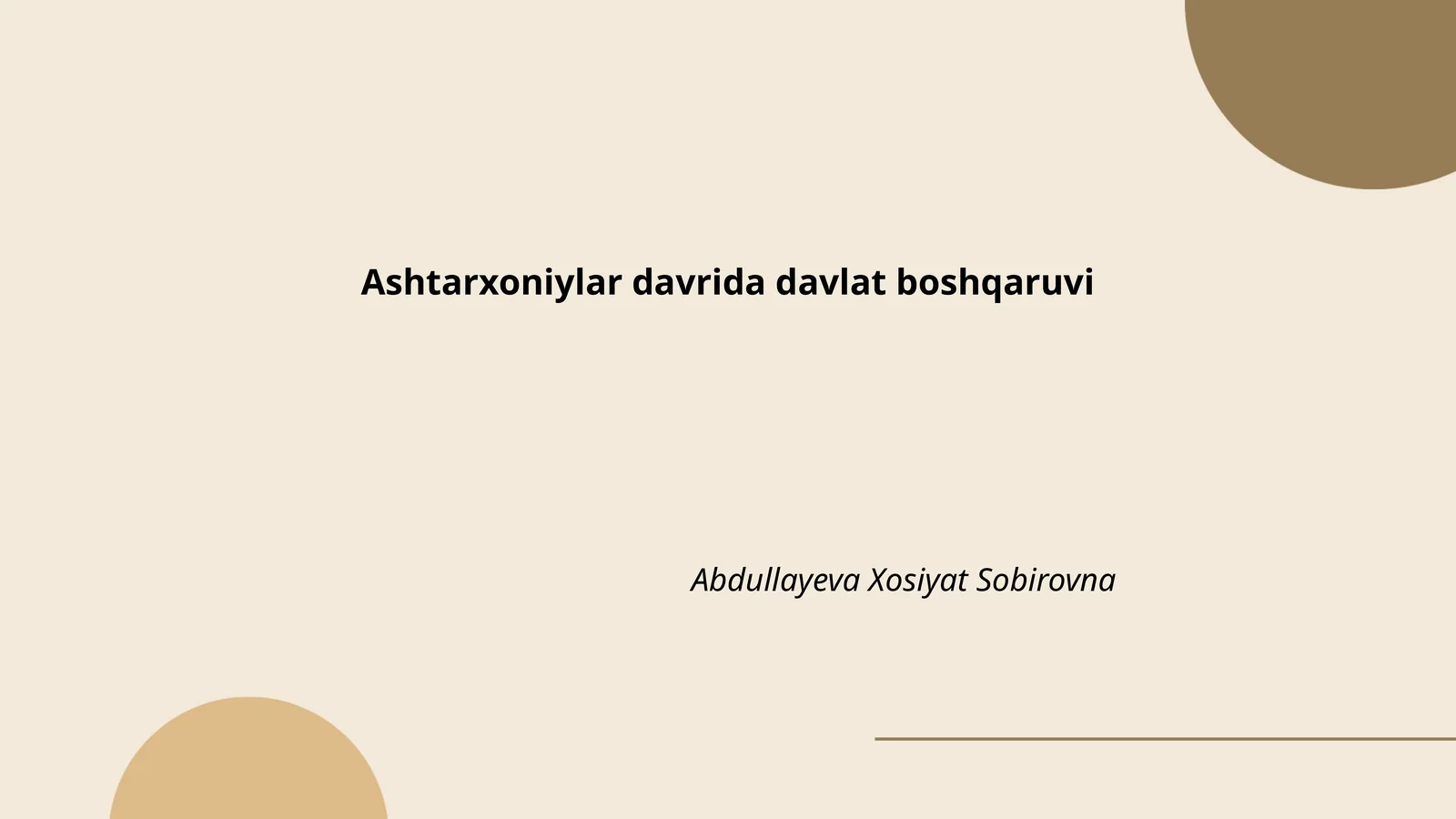 Ashtarxoniylar davrida davlat boshqaruvi