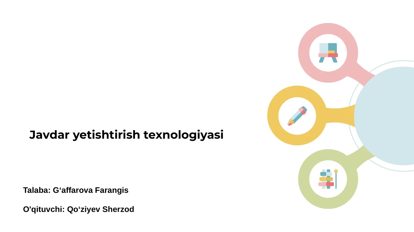 Javdar yetishtirish texnologiyasi