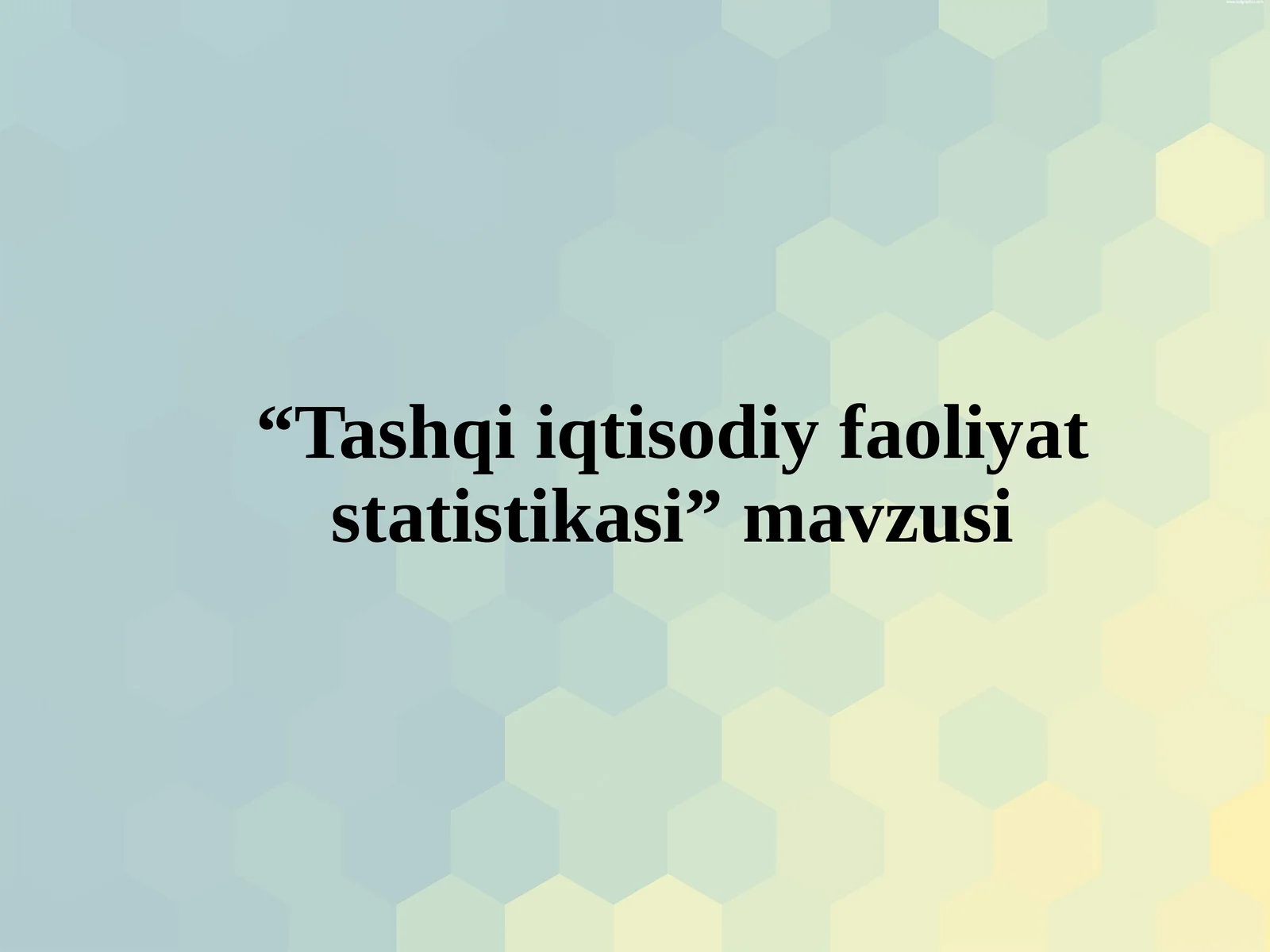 Tashqi iqtisodiy faoliyat statistikasi