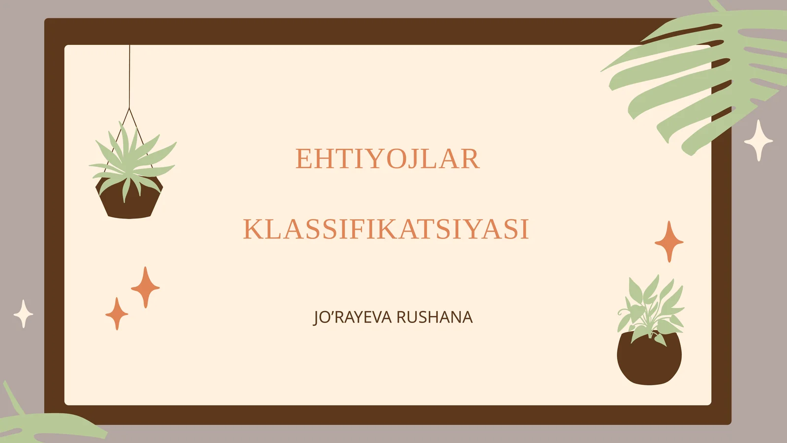 EHTIYOJLAR KLASSIFIKATSIYASI