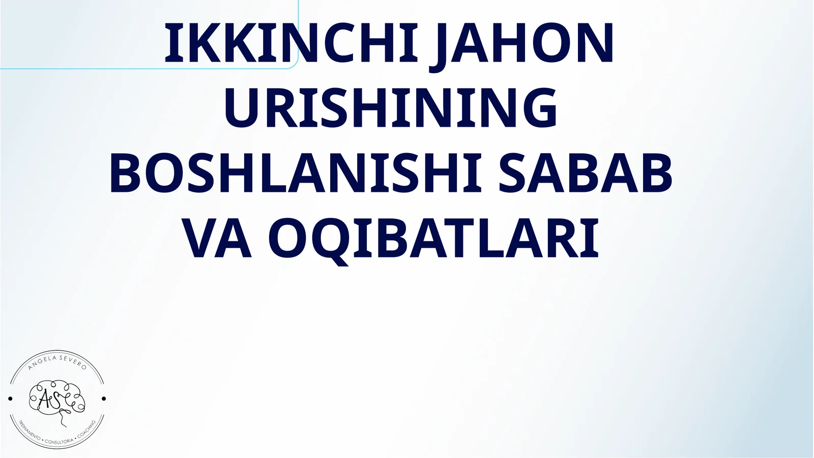 IKKINCHI JAHON URISHINING BOSHLANISHI SABAB VA OQIBATLARI