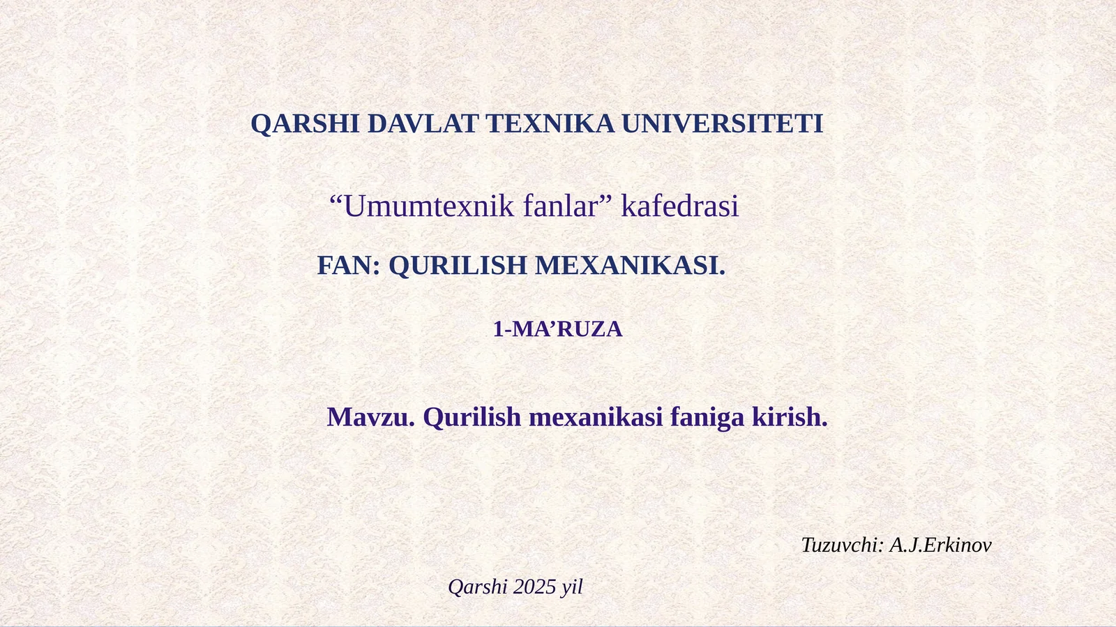 Qurilish mexanikasi