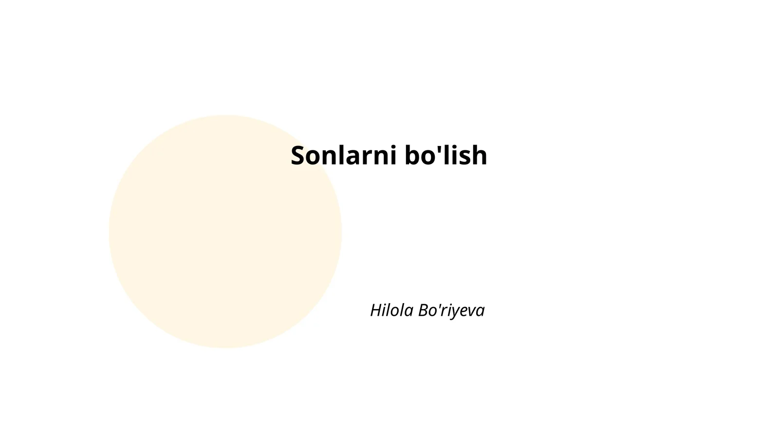 Sonlarni bo'lish