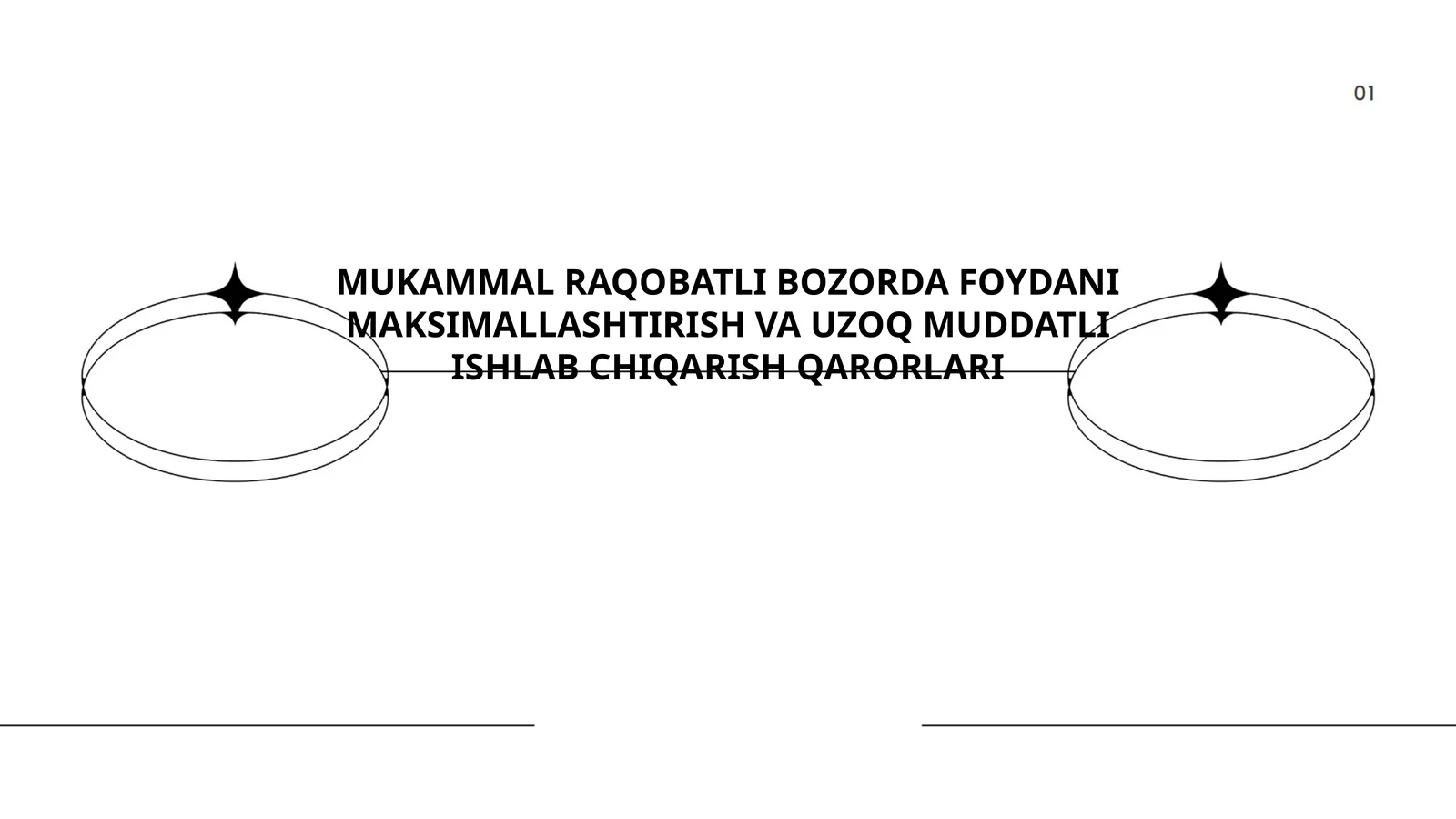 MUKAMMAL RAQOBATLI BOZORDA FOYDANI MAKSIMALLASHTIRISH VA UZOQ MUDDATLI ISHLAB CHIQARISH QARORLARI
