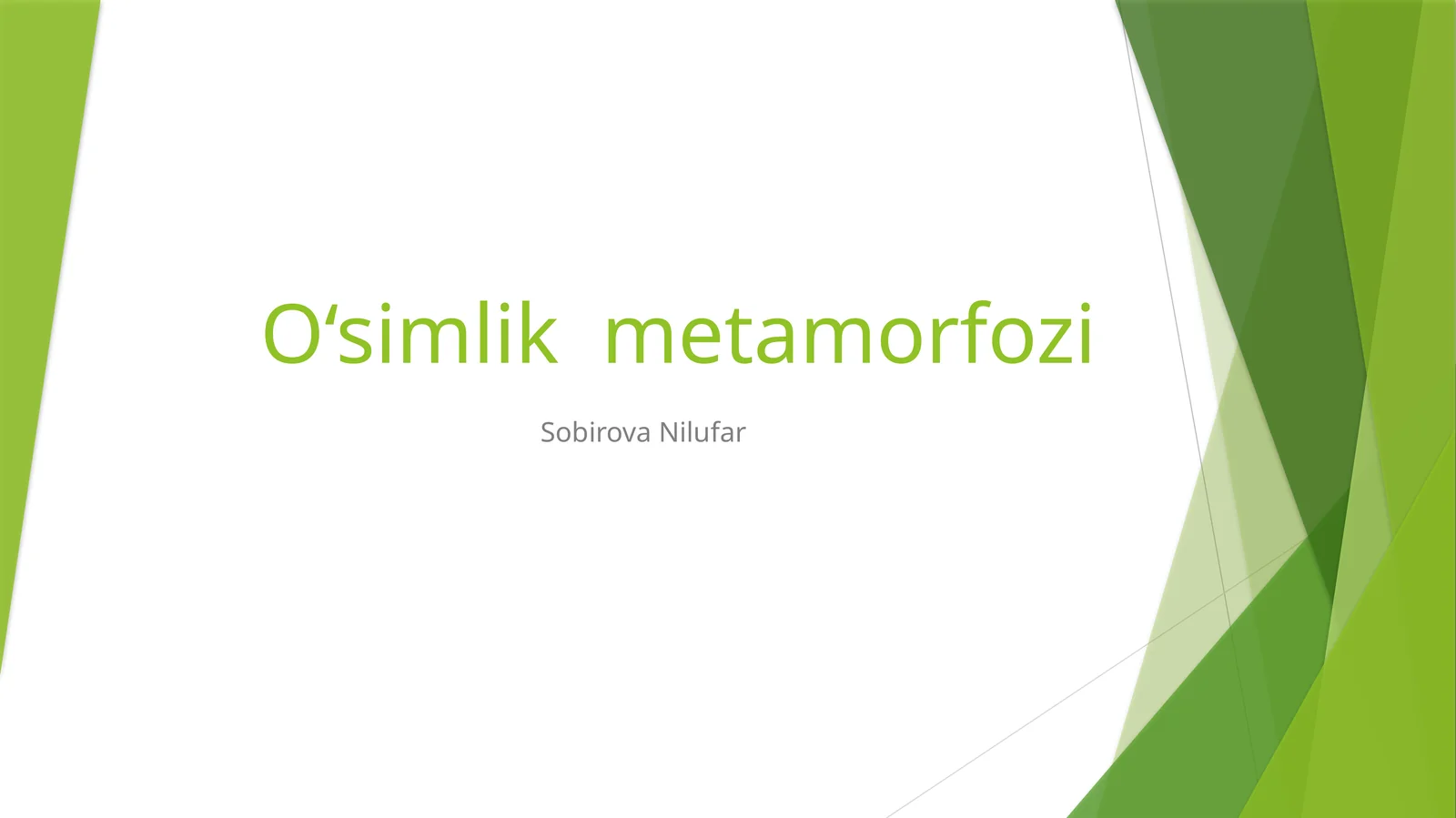 O‘simlik metamorfozi