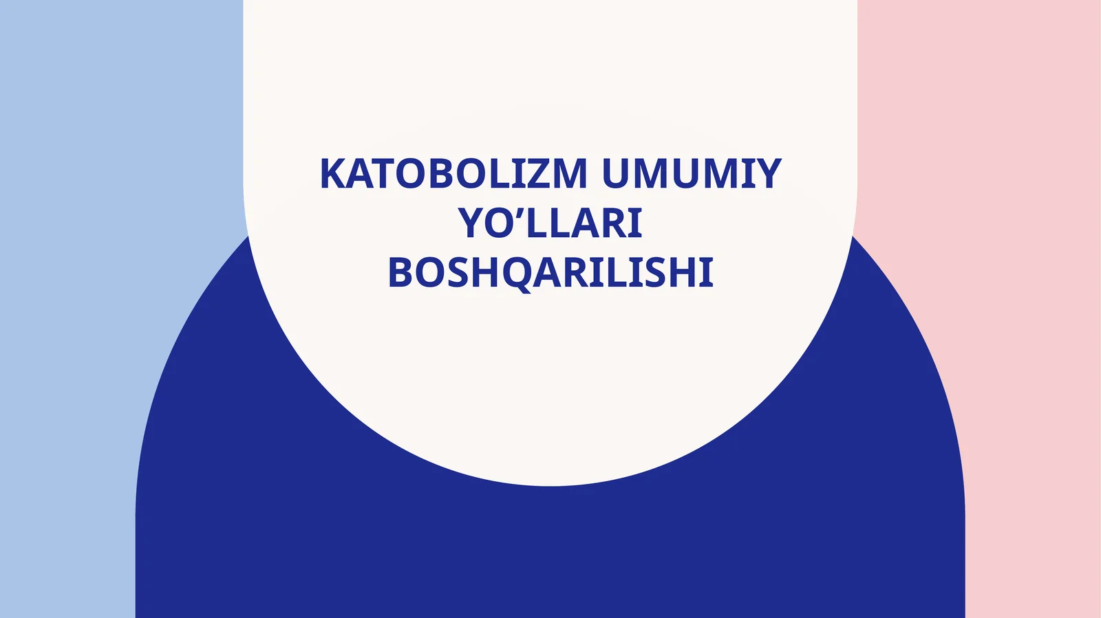 Katobolizm umumiy yollari boshqarilishi