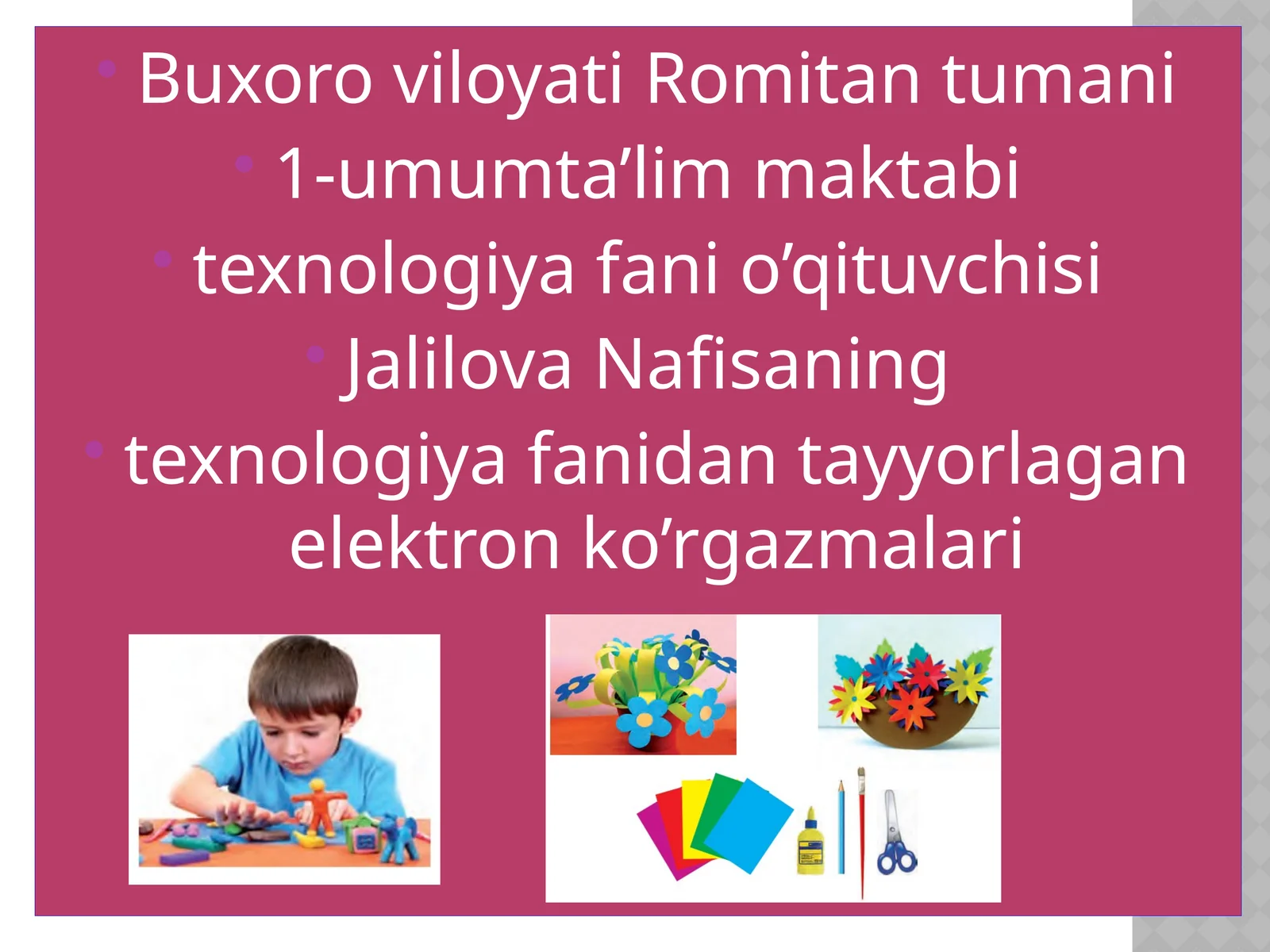 4-sinf Texnologiya. Tikuvchilik. Chok turlari