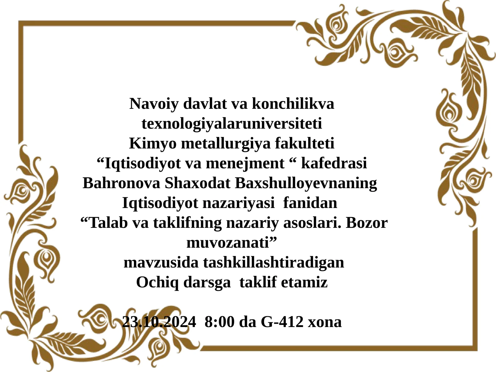 Talab va taklifning nazariy asoslari. Bozor muvozanati