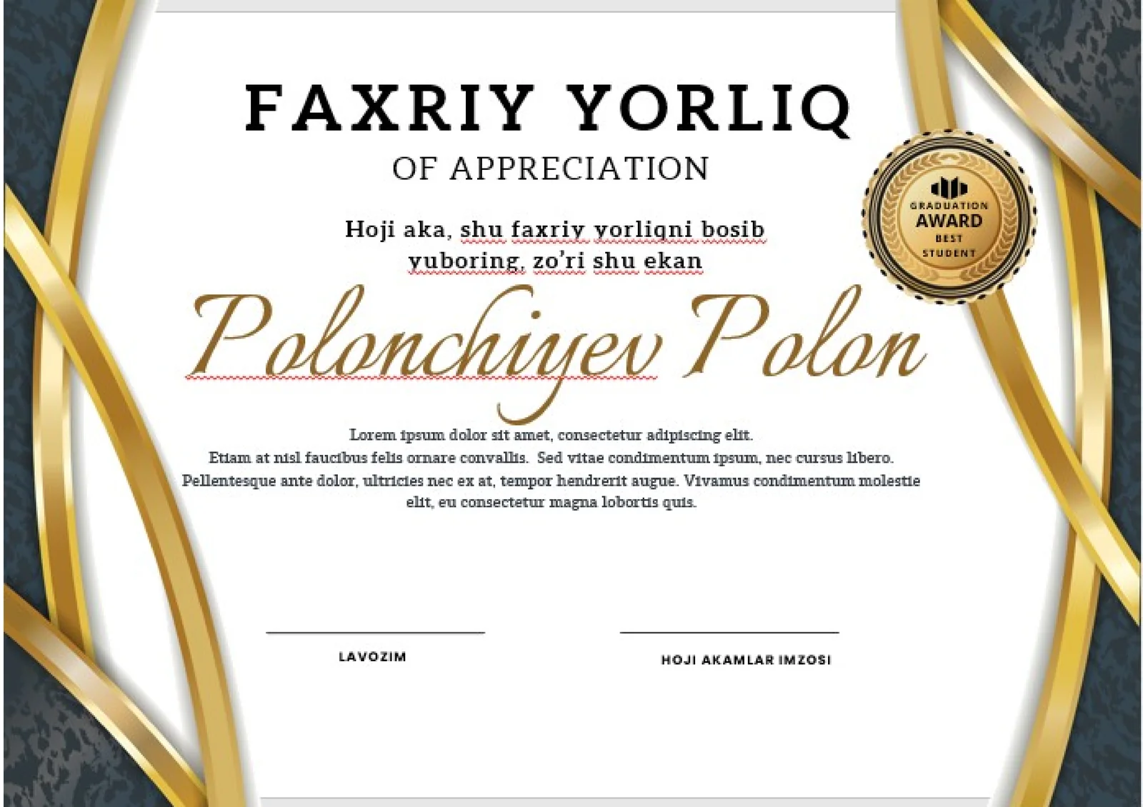 FAXRIY YORLIQ