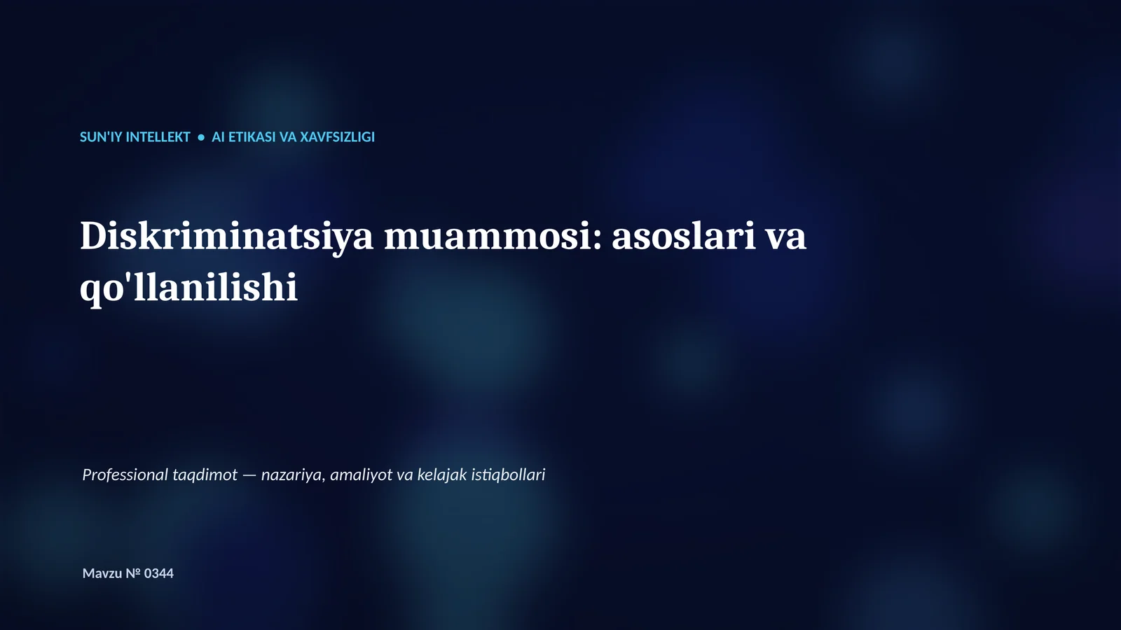 Diskriminatsiya muammosi: asoslari va qo'llanilishi