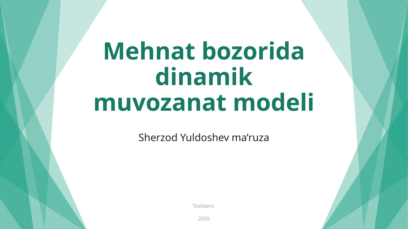 Mehnat bozorida dinamik muvozanat modeli