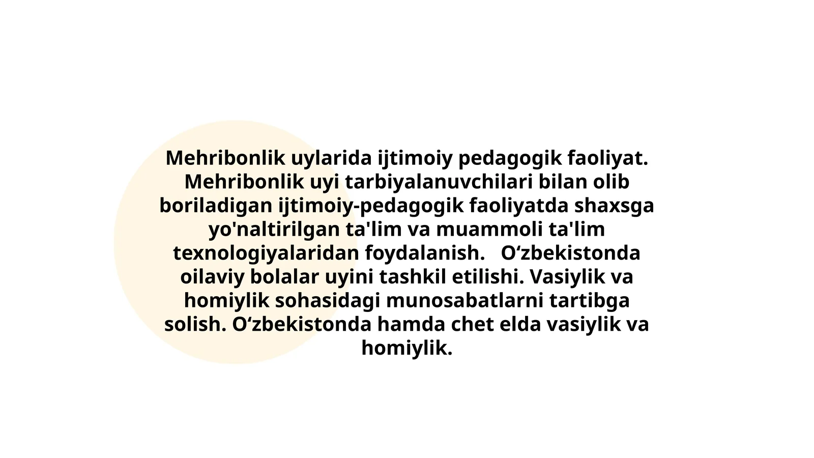 Mehribonlik uylarida ijtimoiy pedagogik faoliyat
