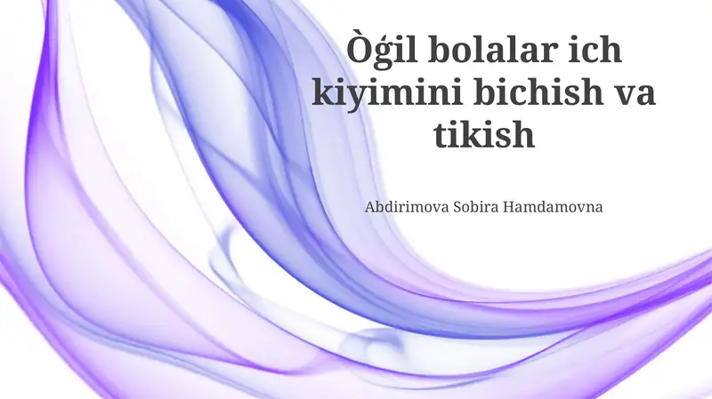 Òģil bolalar ich kiyimini bichish va tikish