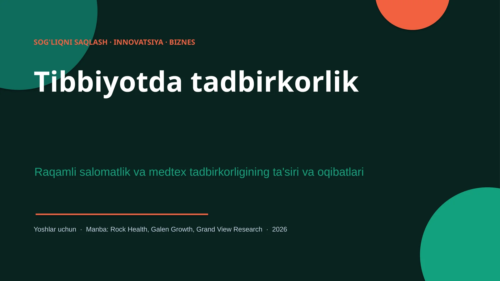 Tibbiyotda tadbirkorlik