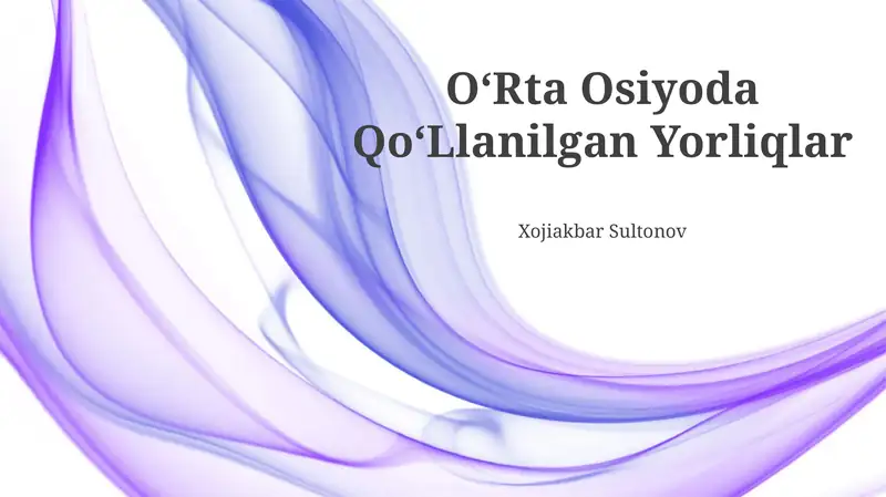 O‘Rta Osiyoda Qo‘Llanilgan Yorliqlar